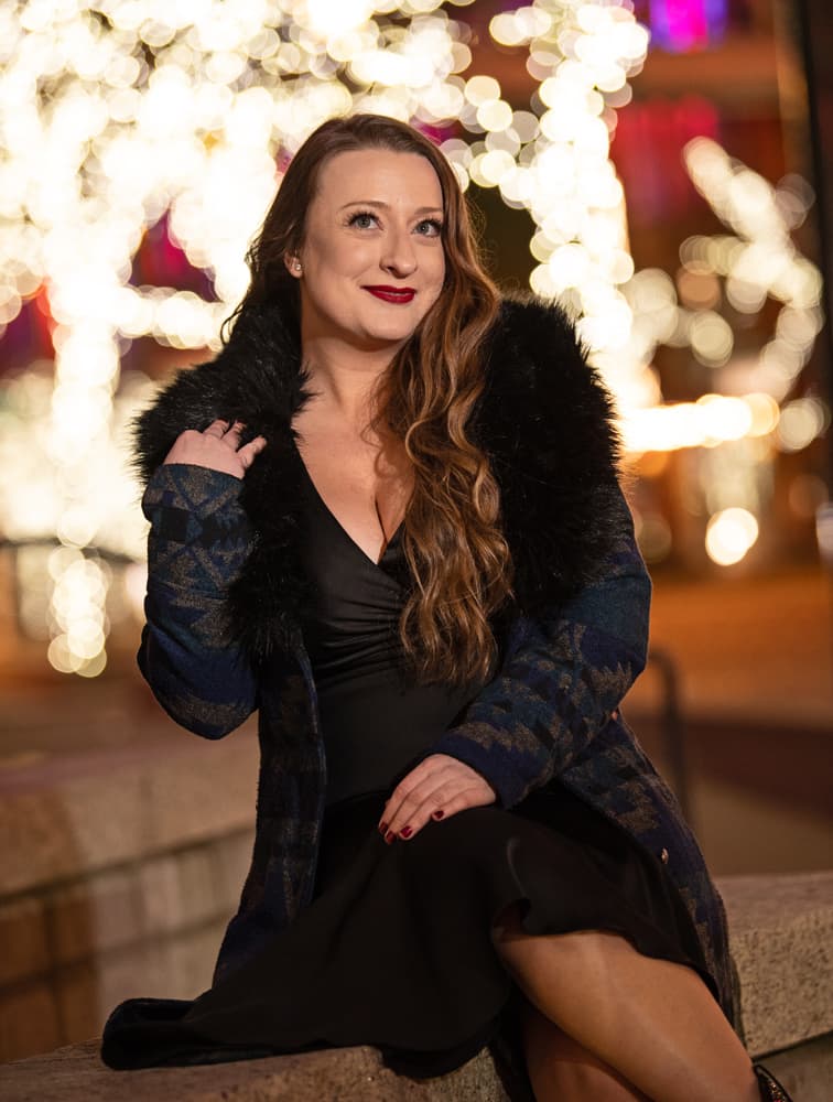 Kitty Mae city lights evening portrait